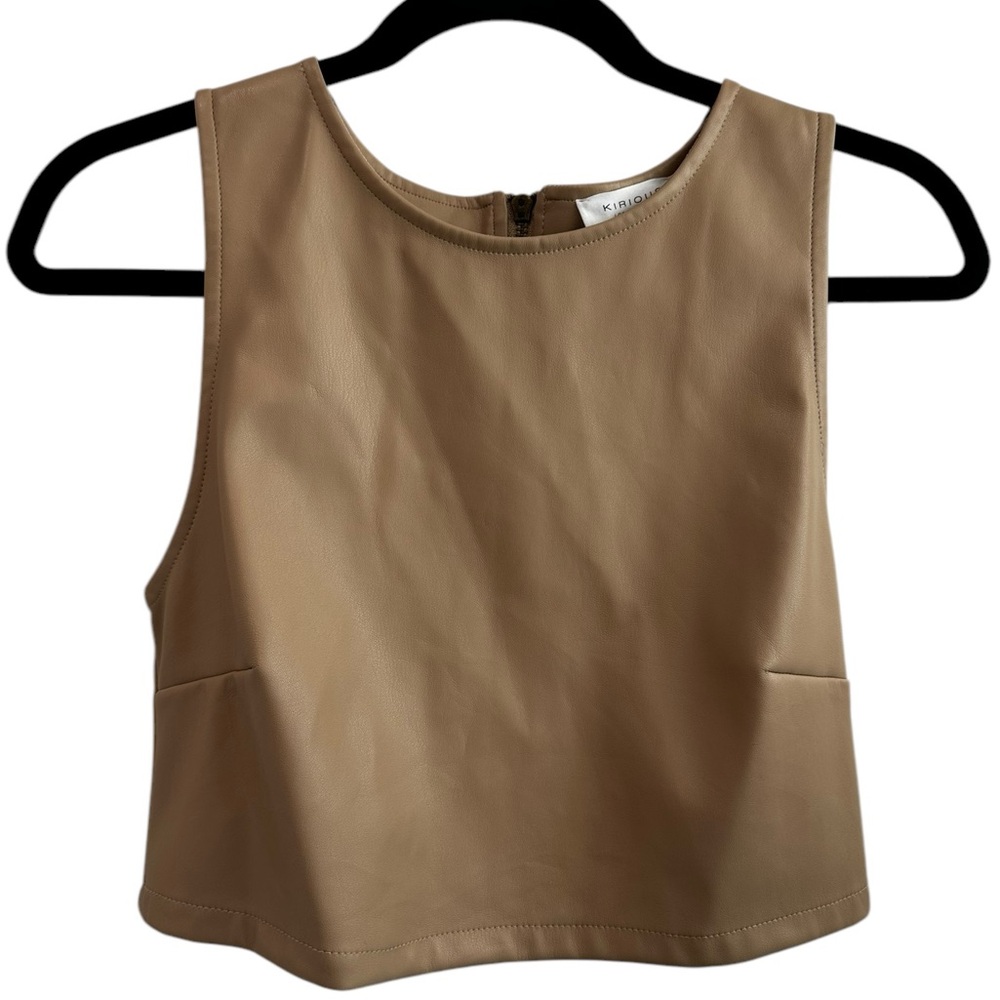 Kirious‎ Los Angeles Faux Leather Sleeveless Crop Top - Size M